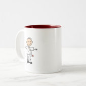 Männliche Strichmännchen-Krankenschwester-T-Shirts Zweifarbige Tasse (Vorderseite Links)