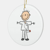 Männliche Strichmännchen Nurse Keramik Ornament (Links)