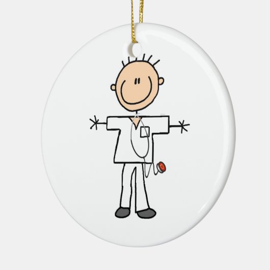 Männliche Strichmännchen Nurse Keramik Ornament (Links)