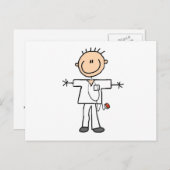 Männliche Strichmännchen Nurse Postkarte (Vorne/Hinten)