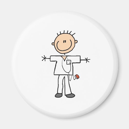 Männliche Strichmännchen Nurse Tshirts und Geschen Magnet (Vorne)