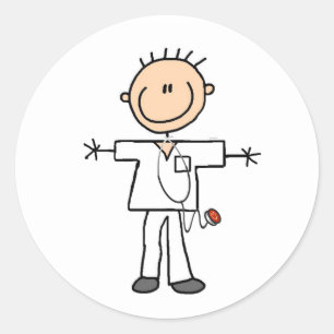 Männliche Strichmännchen Nurse Tshirts und Geschen Runder Aufkleber