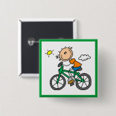 Männliche Strichmännchen-Radfahrert-shirts und Button (Vorne & Hinten)