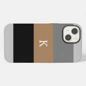 Männliche Stripes-Monogramm-Hülle Case-Mate iPhone Hülle (Rückseite (Horizontal))