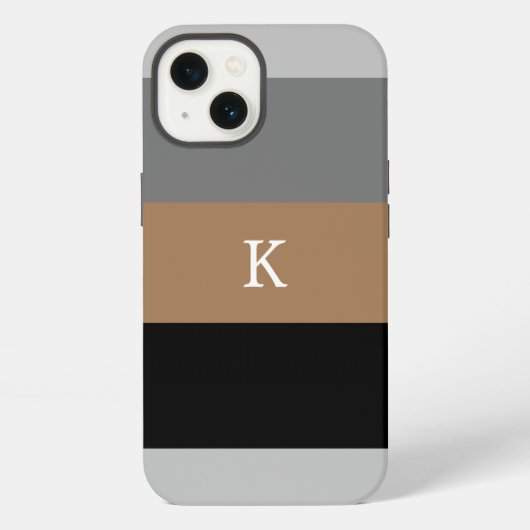 Männliche Stripes-Monogramm-Hülle Case-Mate iPhone Hülle (Rückseite)