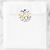 Männliche Symbolmuster Runder Aufkleber (Tasche)