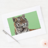 Männliche Tigerkopfart Wildtierart Rechteckiger Aufkleber (Umschlag)