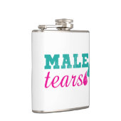 Männliche Tränen Funny Pink und Aquamarin Flachmann (Rechts)