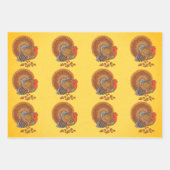 Männliche Truthühner Fanned Schwänze in Blätter fa (Vorderseite 2)