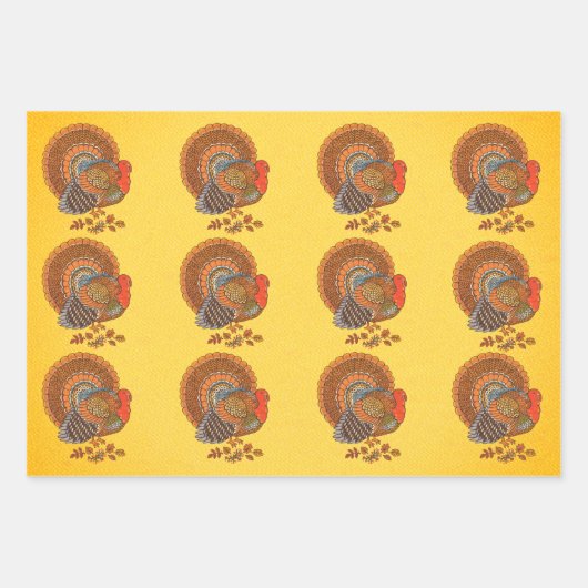 Männliche Truthühner Fanned Schwänze in Blätter fa (Vorderseite 2)