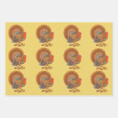 Männliche Truthühner Fanned Schwänze in Blätter fa (Vorderseite)