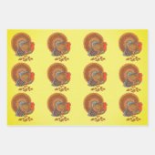 Männliche Truthühner Fanned Schwänze in Blätter fa (Vorderseite 3)