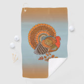 Männliche Türkei farbenfrohe Federn Fanned Schwanz Golfhandtuch (Insitu)