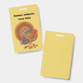 Männliche Türkei Schwanz Herbstfarben Blätter ver Ausweis (Vorder- & Rückseite)