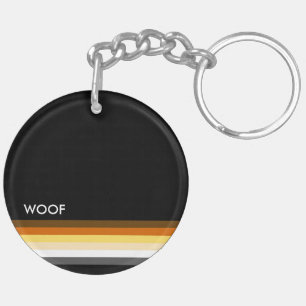 Männliche und elegante Gay-Bear-Pride-Flagge WOOF Schlüsselanhänger