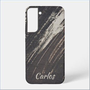 Männliche und moderne schwarze und beige Pinselstr Samsung Galaxy Hülle
