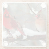 männliche und weibliche Kardinal Glasuntersetzer (Rückseite)