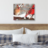männliche und weibliche Kardinal Leinwanddruck (Insitu (Schlafzimmer))