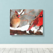männliche und weibliche Kardinal Leinwanddruck (Insitu (Holzboden))