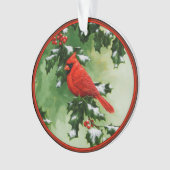 Männliche und weibliche Kardinäle im Norden Ornament (Vorderseite)