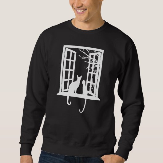 Männliche und weibliche Katzen sehen Threadfenster Sweatshirt (Vorderseite)