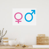 Männliche und weibliche Zeichen Poster (Küche)