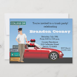 Männliche Uni Trunk Party Abschluss weg geht Einladung