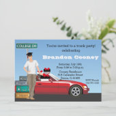 Männliche Uni Trunk Party Abschluss weg geht Einladung (Stehend Vorderseite)