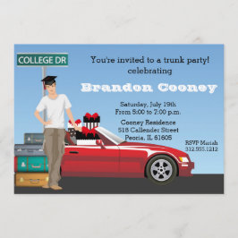 Männliche Uni Trunk Party Abschluss weg geht Einladung