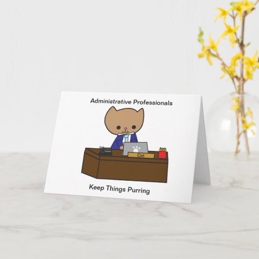 Männliche Verwaltungskatze Funny Personalisieren Karte (Gelbe Blume)