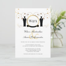 Männliche Wedding Gold Elegante Monogram LGBTQ