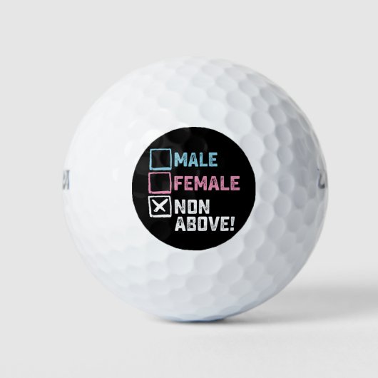 Männliche Weibchen oben nicht! Funny Transgender G Golfball (Vorderseite)