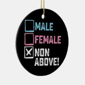 Männliche Weibchen oben nicht! Funny Transgender G Keramik Ornament (Rechts)