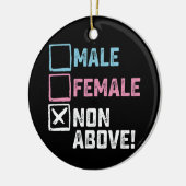 Männliche Weibchen oben nicht! Funny Transgender G Keramik Ornament (Links)