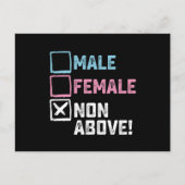Männliche Weibchen oben nicht! Funny Transgender G Postkarte (Vorderseite)