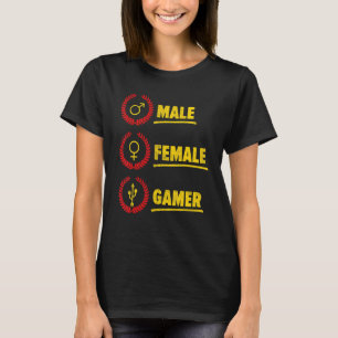 Männliche weibliche Gamer-Gamer Gaming PC-Konsole  T-Shirt