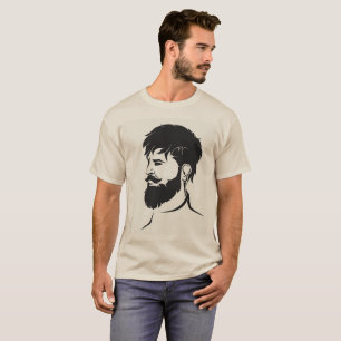 männliche Zahl des Hipsters mit Bart T-Shirt