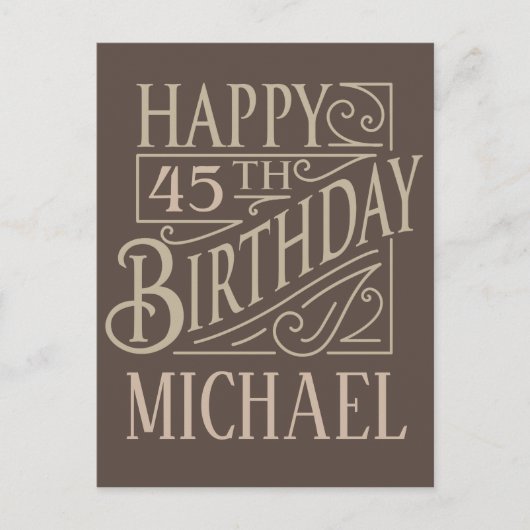 Männlicher alles Gute zum Geburtstagentwurf Ankündigungspostkarte (Vorderseite)