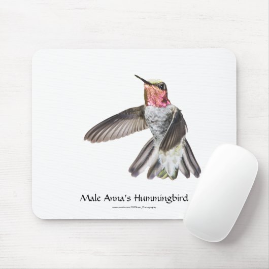 Männlicher Annas Kolibri Mousepad (Mit Mouse)