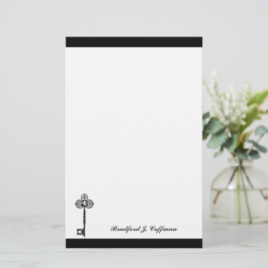 Männlicher antiker Schlüssel Briefpapier (Stehend Vorderseite)