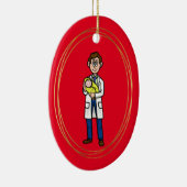 Männlicher Arzt, der Weihnachtsschmuck für Kinder (Rechts)