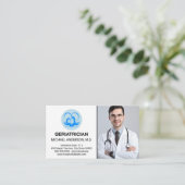 Männlicher Arzt im Labrador | Geriater Visitenkarte (Stehend Vorderseite)