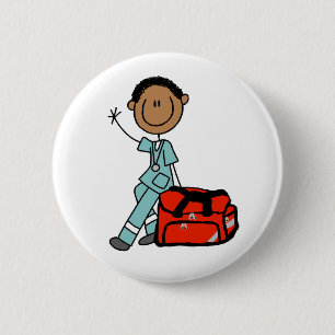Männlicher Atmungstherapeut Knopf Button