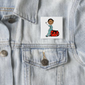 Männlicher Atmungstherapeut oder Rettungssanitäter Button (Beispiel)
