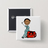 Männlicher Atmungstherapeut oder Rettungssanitäter Button (Vorne & Hinten)