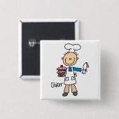 Männlicher Bäcker Button (Vorne & Hinten)