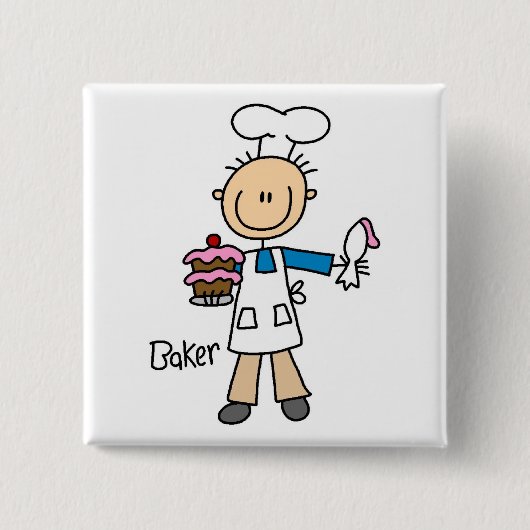 Männlicher Bäcker Button (Vorderseite)