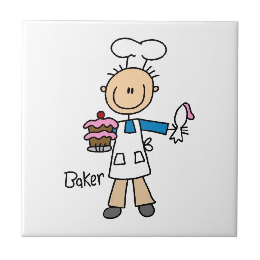 Männlicher Bäcker Fliese (Vorderseite)