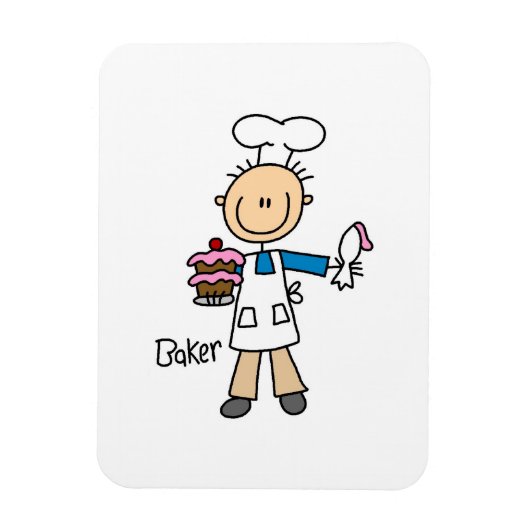 Männlicher Bäcker Magnet (Vertikal)