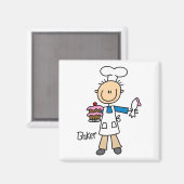 Männlicher Bäcker Magnet (Vorderseite/Rückseite)